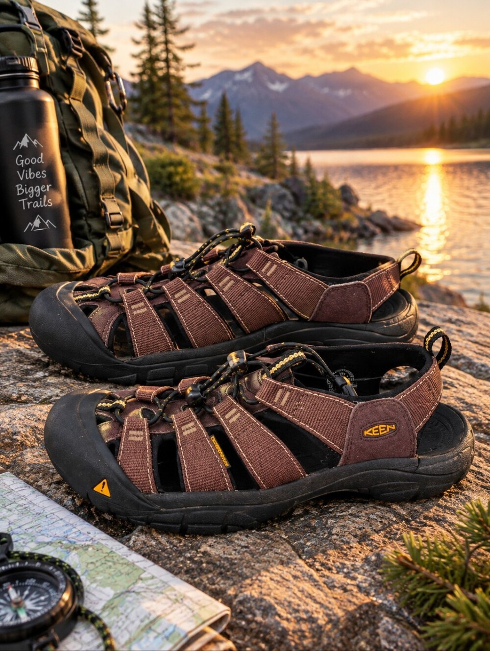 1x FINAL PRICE KEEN Newport H2 Brown Sport Sandals Closed Toe Hiking Men's 10.5